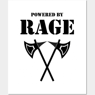 POWERED BY RAGE BARBARIAN 5E Meme RPG Class Posters and Art